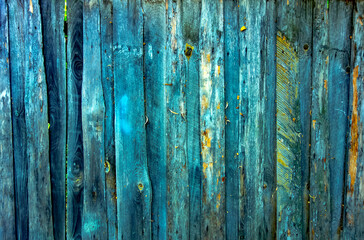 A wooden wall with an aged surface.
Vintage wall and floor made of darkened wood, realistic plank texture.
 Empty room interior background.