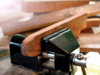 wood on clamp