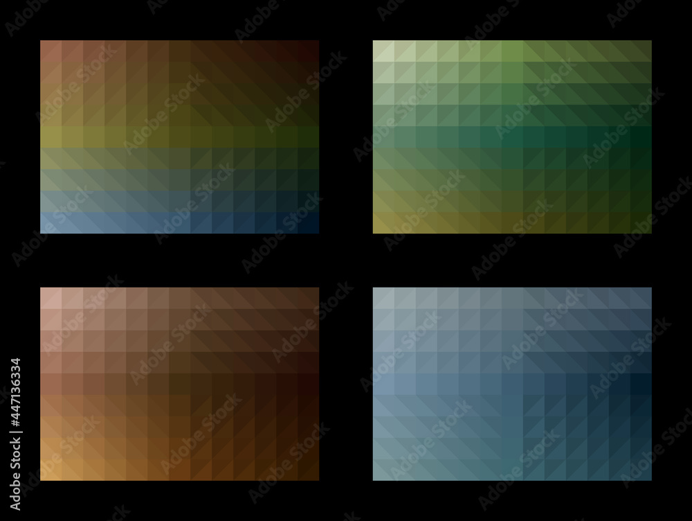 Wall mural geometric pattern set. gradient square triangle. earth tone color background. template design for pu