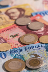 Hungarian forint. HUF banknotes and coins