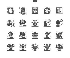 Cactus. Prickly pear. Blooming cactus. Plant, flower, nature, cacti, garden and botany. Vector Solid Icons. Simple Pictogram