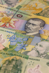 Romanian leu banknotes, RON. Romania, ROU