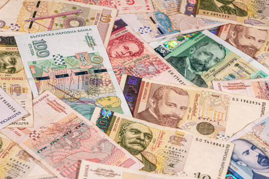 Bulgarian lev banknotes, BGN. Bulgaria, BG