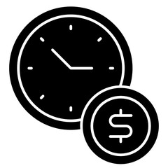 time is money solid icon