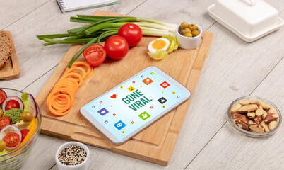 Healthy Tablet Pc compostion, social networking concept