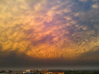 orange sky after storm