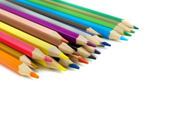 color pencils isolated on white background