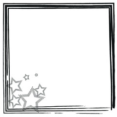 Frame in grunge with stars.