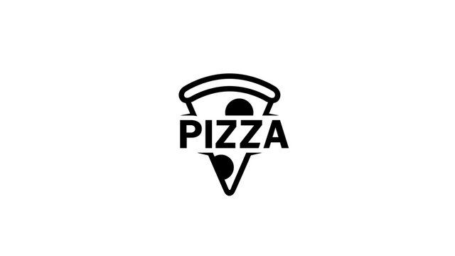 creative black pizza logo vector design