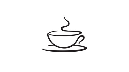 creative black coffee cup logo vector design