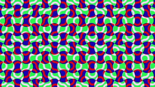Green Red Blue half circle patter