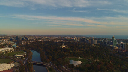 Obraz premium Melbourne City Sunset Evening, Victoria, Australia
