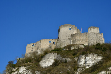 Fototapeta na wymiar Les Andelys; France - march 2 2021 : Chateau Gaillard castle