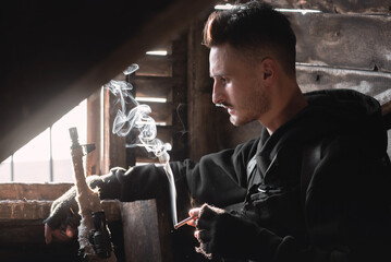 Mercenaty soldier with a rifle concept.