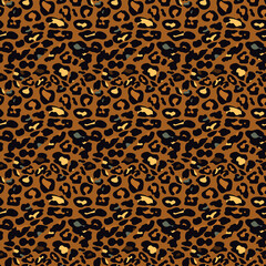 Leopard seamless pattern, animal fur, Leopard spotted skin texture. Vector illustration.