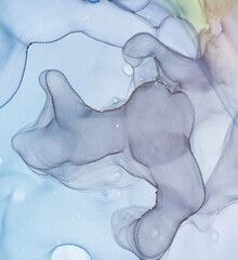 Alcohol Ink Painting. Art Fluid Ancient Wall.