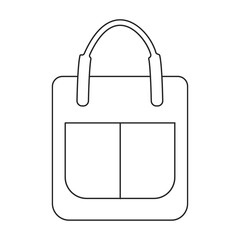Bag vector icon.Outline vector icon isolated on white background bag.