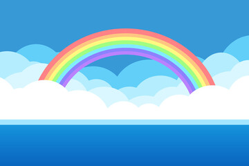 海と虹　長方形