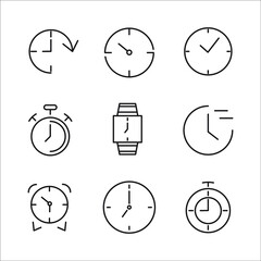 time icon set. time icon pack symbol vector elements for infographic web