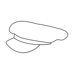 Military cap vector icon.Outline vector icon isolated on white background military cap.