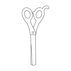 Stationery scissors vector icon.Outline vector icon isolated on white background stationery scissors.