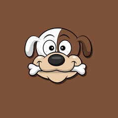 Headshot of a beautiful vector dog in flat style