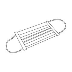 Medical mask vector icon.Outline vector icon isolated on white background medical mask.