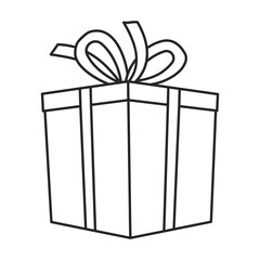 Christmas of gift box vector icon.Outline vector icon isolated on white background christmas of gift box.