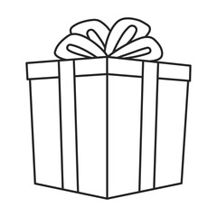 Gift box vector icon.Outline vector icon isolated on white background gift box .