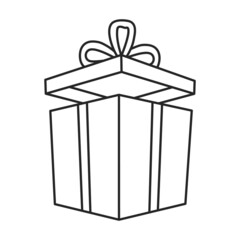 Christmas of gift box vector icon.Outline vector icon isolated on white background christmas of gift box.