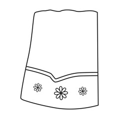 Towel vector icon.Outline vector icon isolated on white background towel.