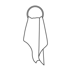 Towel vector icon.Outline vector icon isolated on white background towel.