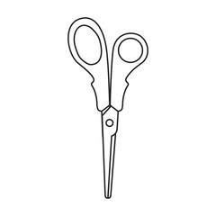 Scissors vector icon.Outline vector icon isolated on white background scissors.
