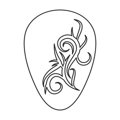 Guitar pick vector icon.Outline vector icon isolated on white background guitar pick.