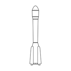 Space rocket vector icon.Outline vector icon isolated on white background space rocket.