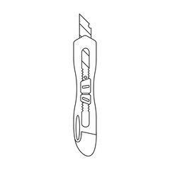 Stationery knife vector icon.Outline vector icon isolated on white background stationery knife.
