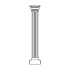Column pillar vector icon. Outline vector icon isolated on white background column pillar.