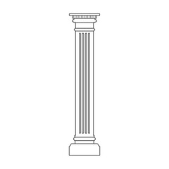 Column pillar vector icon. Outline vector icon isolated on white background column pillar.