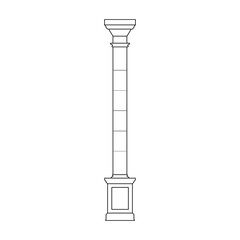 Column pillar vector icon. Outline vector icon isolated on white background column pillar.