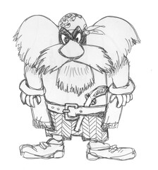 Fototapeta premium Pirate cartoon style. Ink drawing.