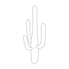 Cactus of flower vector icon.Outline vector icon isolated on white background cactus of flower.