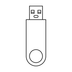 Usb vector icon.Outline vector icon isolated on white background usb.