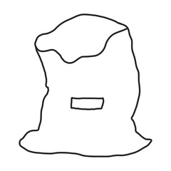 Bag of flour vector icon.Outline vector icon isolated on white background bag of flour.