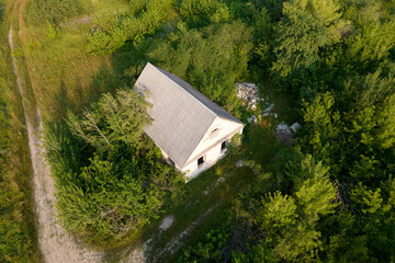 Old abandoned house in countryside. Abandoned houses in dead village. People left their homes as...