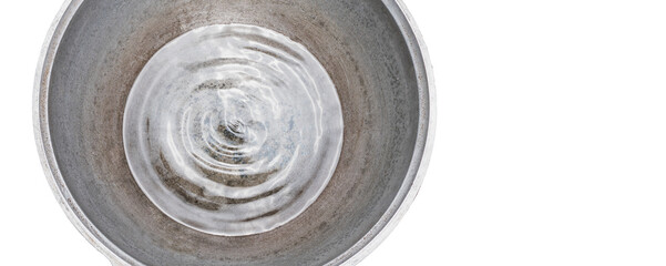 Water in a large metal container