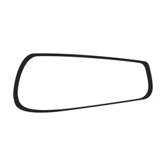 Rear view mirrors vector icon.Black vector icon isolated on white background rear view mirrors.