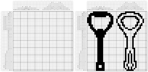 Bottle Opener Icon Nonogram Pixel Art M_2107001