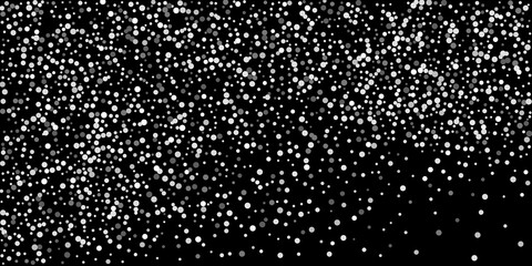 Silver shine of confetti on a black background. Luxury festive background. Decorative element. Element of design. Vector illustration, EPS 10.