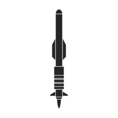 Ballistic missile vector icon.Black vector icon isolated on white background ballistic missile.