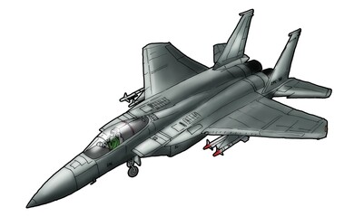 Jet Fighter Illustration - obrazy, fototapety, plakaty